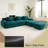 Corduroy Modern Compressed Block Sectional Couch-674218151