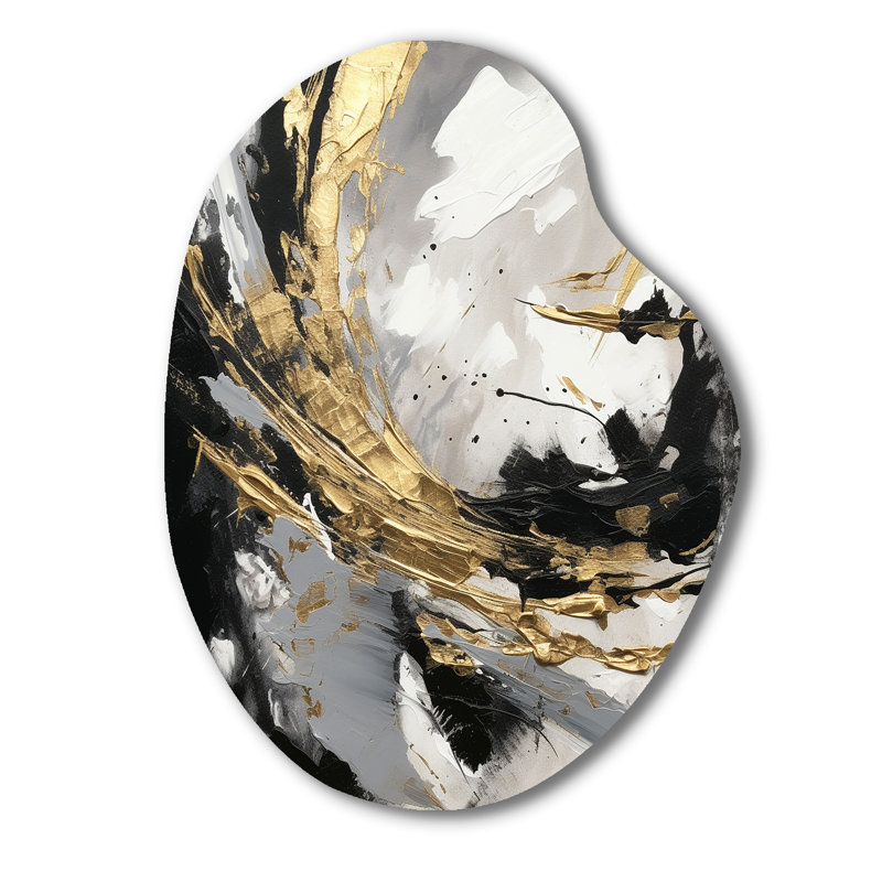 Zeigler - Art mural abstrait en forme de poire en métal asymétrique, H 38 po x l 28 po