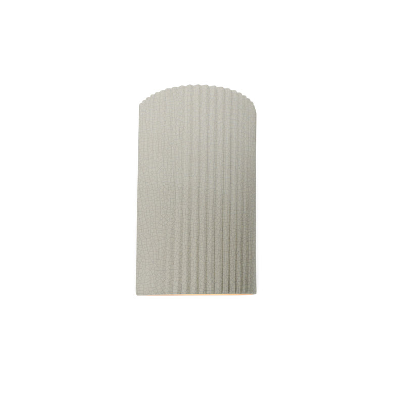 Applique murale en céramique Beda, H 9,5 po x l 5,75 po x P 4 po, Blanc craquelé