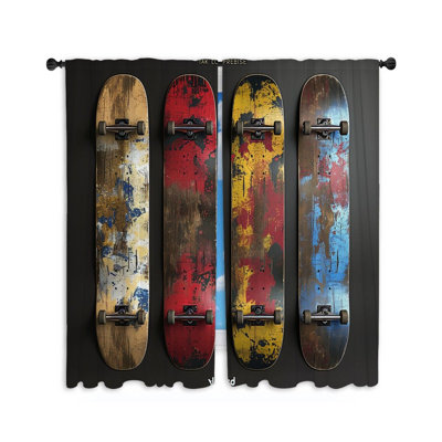 Skateboards Sports Equipment Room Darkening Curtain