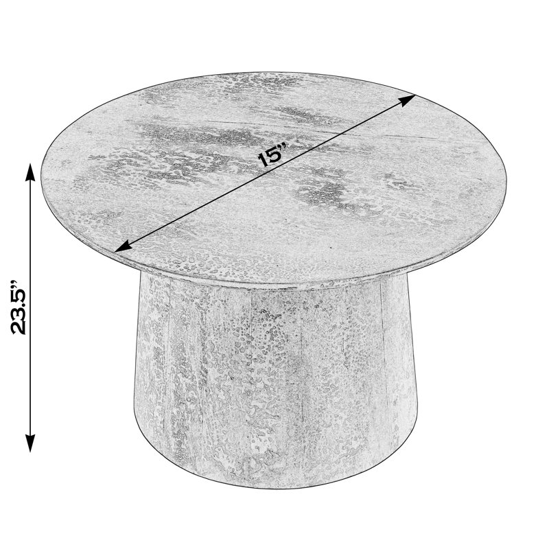 Table basse ronde H 23,5 po Hattie