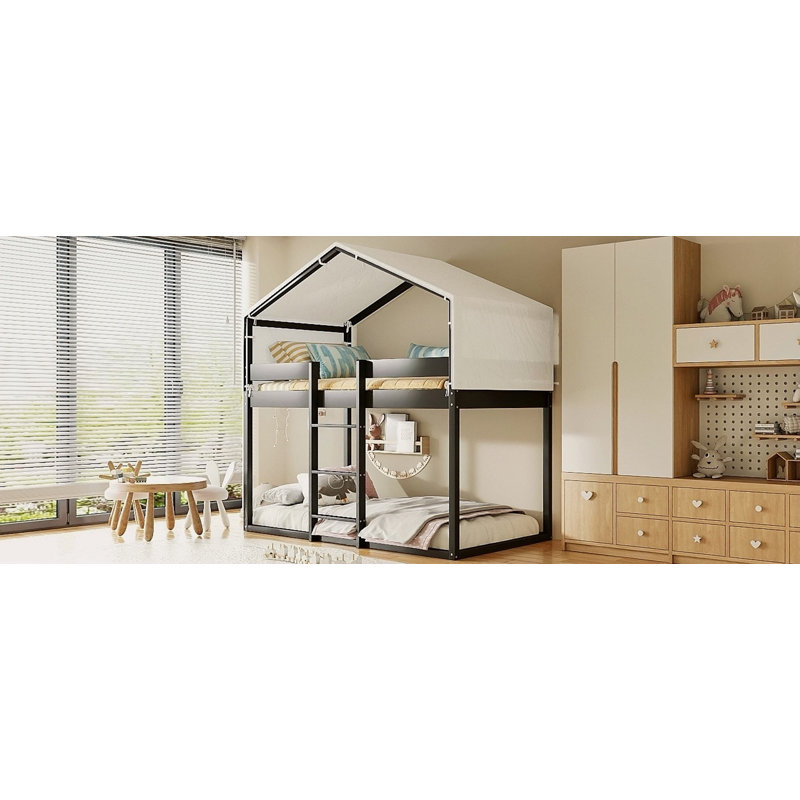 Lit superposé en bois avec tente Kitzie, Espresso
