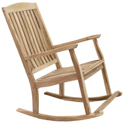 Teak Wood Outdoor Front Porch Rocking Chair with High Back