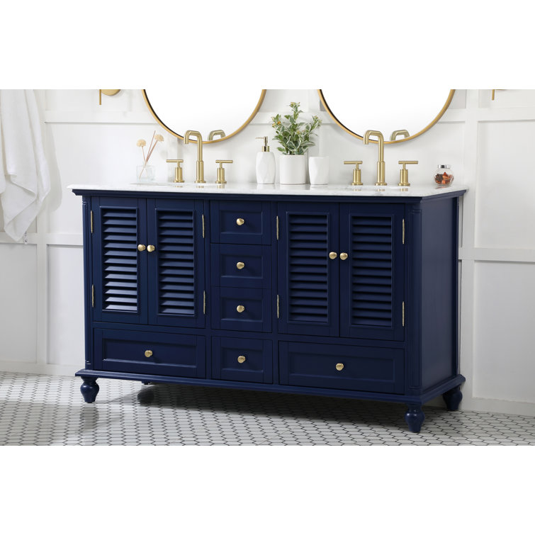 Hansford 60'' Double Bathroom Vanity with Marble Top