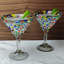 Verres à margarita mexicains soufflés à la main - 12 oz Martini Style - Confetti Rock