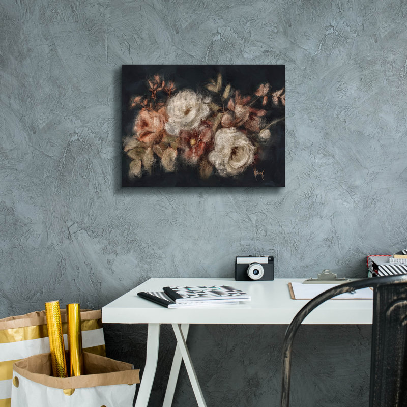 Art mural épique «Moody Floral Swag» par Ashley Bradley, H 12 po x l 16 po
