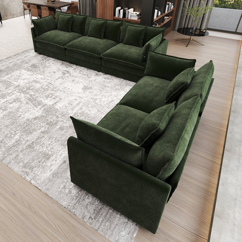 Ensemble de salon en chenille 2 pièces, Vert