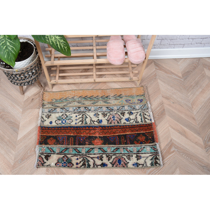 Handmade Turkish Rug In Beige With Vintage Patchwork Ideal For Entryway And Small Areas Lends A Bohemian Rustic Appeal To Your Decor
