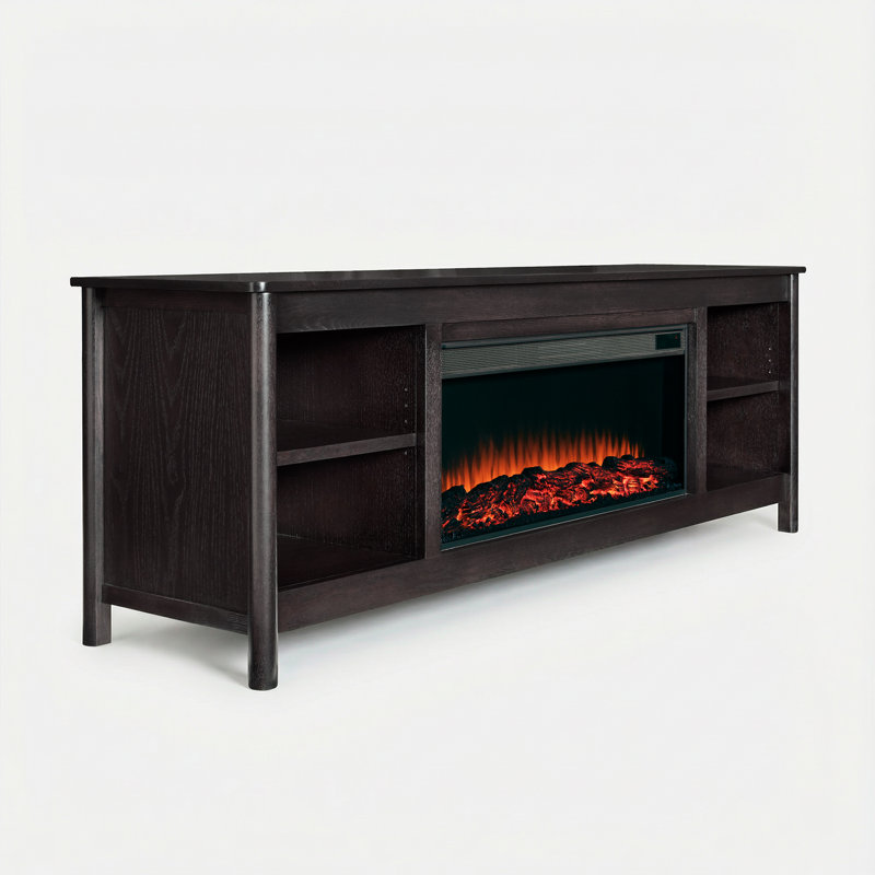 Kells 81" Electric Fireplace TV Stand, Dark Oak