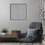 Tableau magnétique encadré étroit bleu-gris rustique-833001082