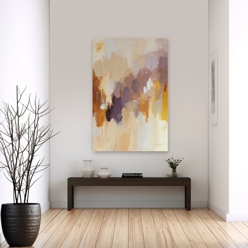 Tribal - abstrait noir brun crème, H 60 po x l 40 po