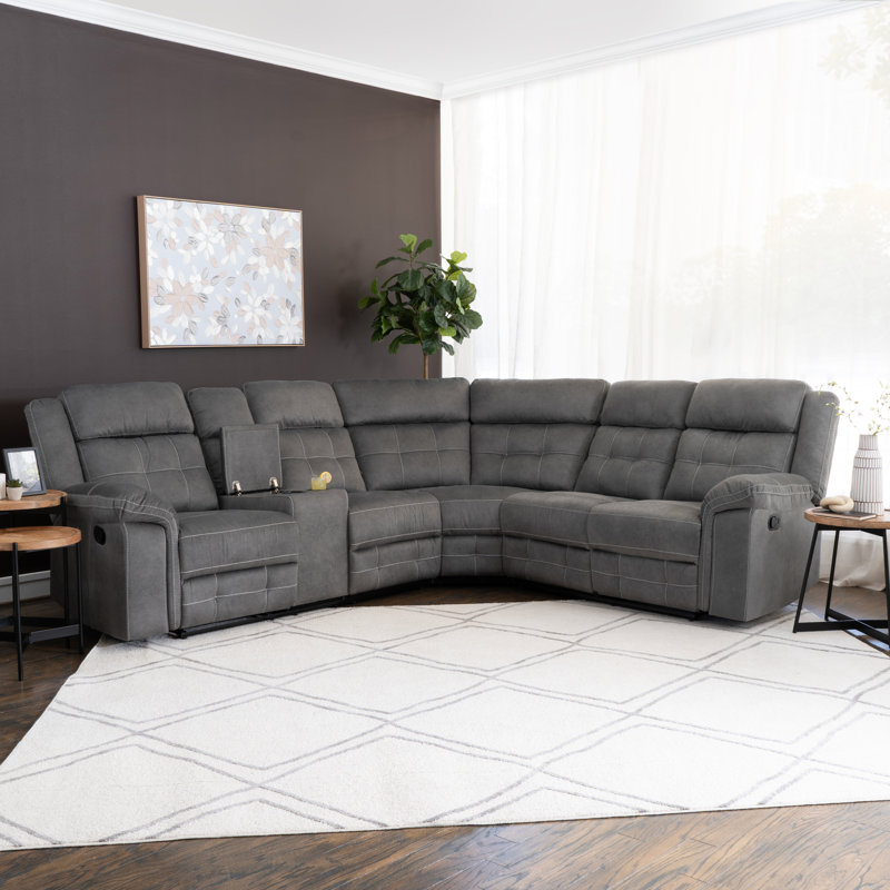 Omie Manual Reclining Grey Sectional