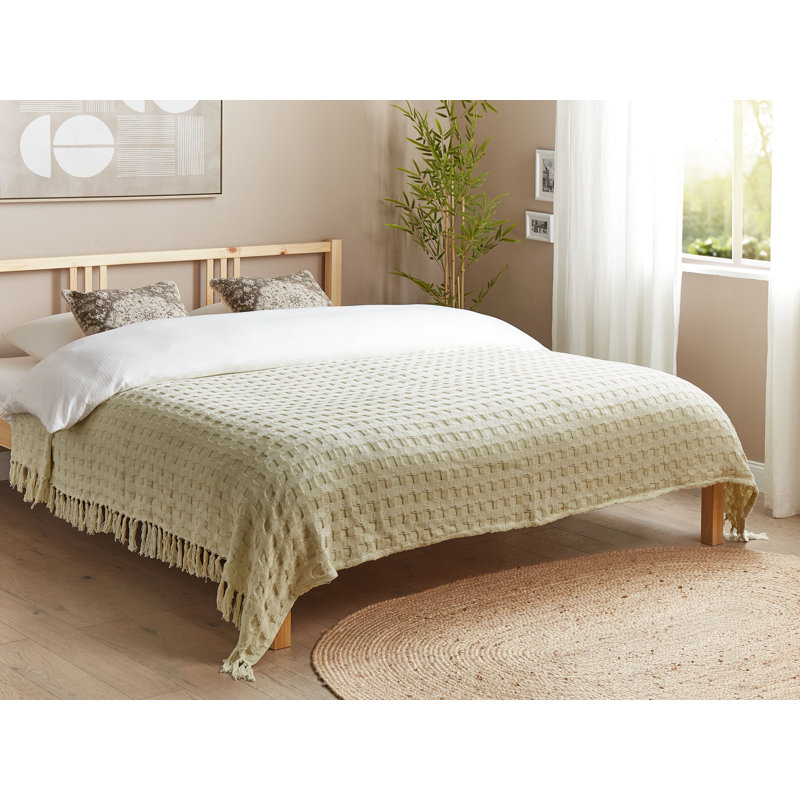 BERE Cotton No Pattern Bedspread, White