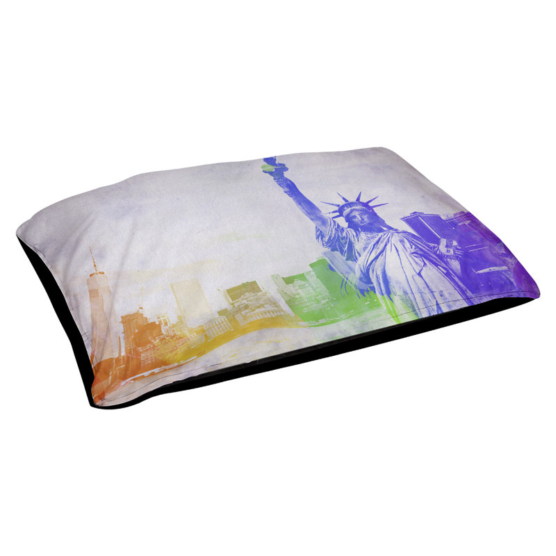 Oreiller statue of liberty designer Burkhardt, L 32,5 po x l 42,5 po, Arc-en-ciel / Noir
