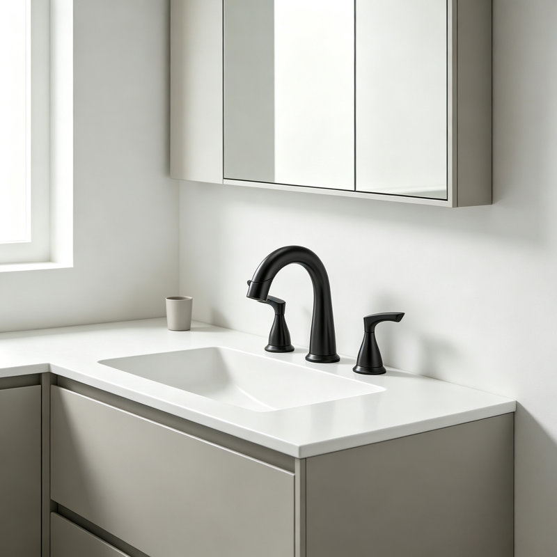 Robinet de lavabo de salle de bain avec douchette extractible avec pommeau magnétique et bonde amovible., Noir mat