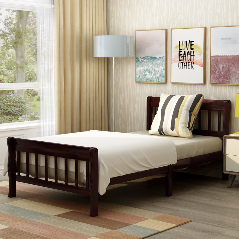 Wadsworth Twin Solid Wood Standard Bed, Espresso