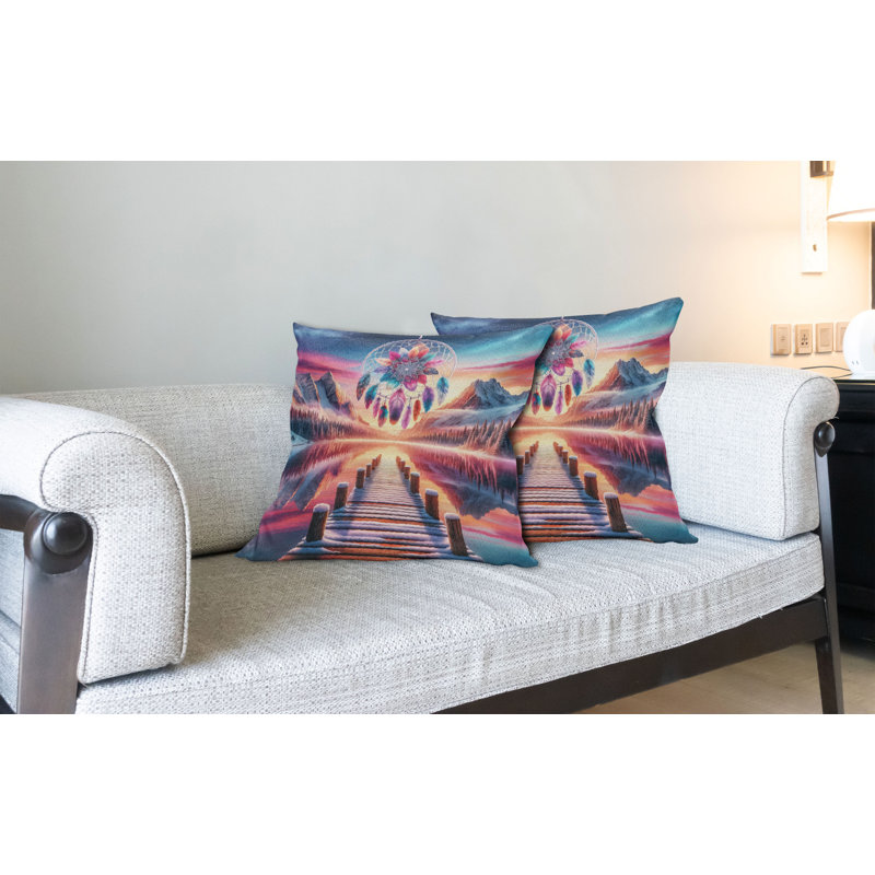 Coussin réversible en tissu, H 16 po x l 16 po, Carré
