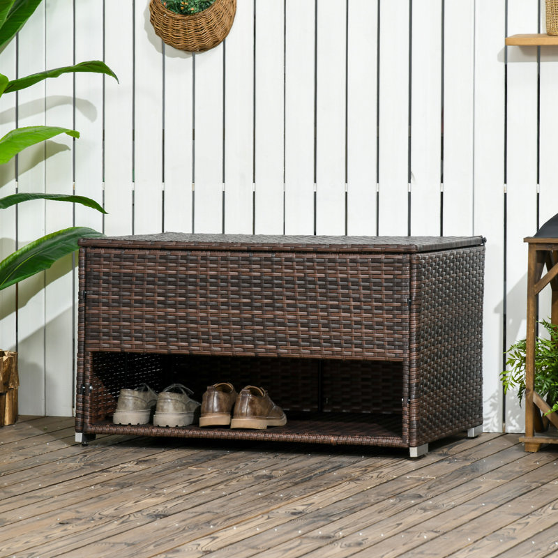 Boîte de rangement pour l'extérieur Outsunny, Brun