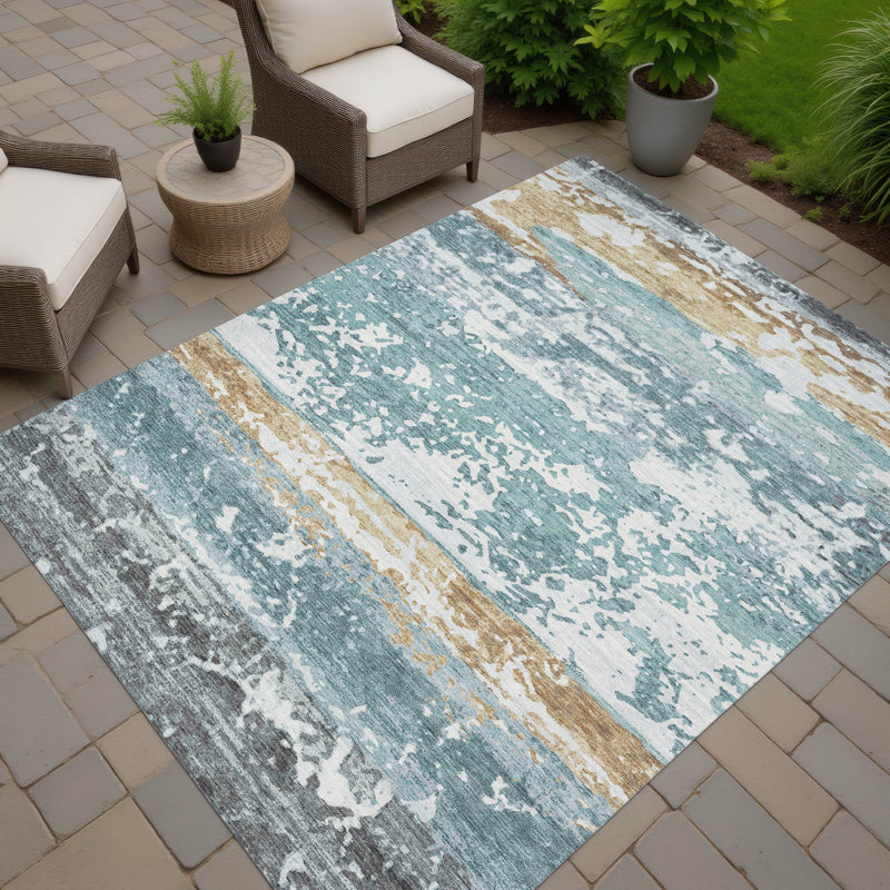 Tapis intérieur / extérieur lavable à la machine Lanphear ACN2398, Rectangle 2 pi 6 po x 3 pi 10 po