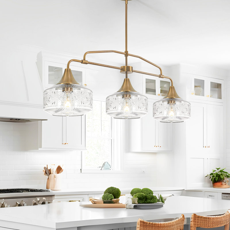 Éclairage pour îlot de cuisine 3 lumières Gold, Doré