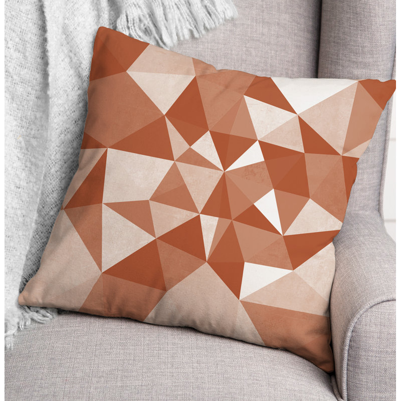 Geometric Outdoor Reversible Throw Pillow, Orange/Red