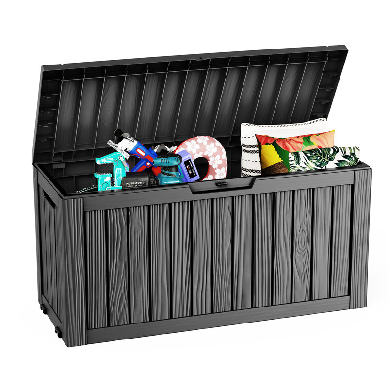 Coffre de terrasse verrouillable 75 gallons, Noir