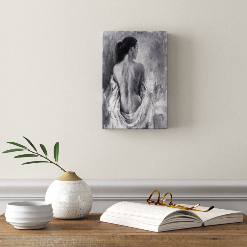 Draped Figure I by Ethan Harper - Painting, 46cm H x 30cm W, Wrapped Canvas