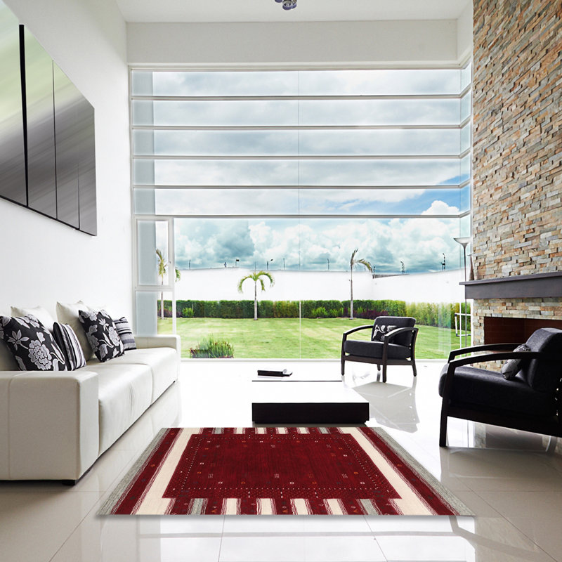 Tapis beige/brun/gris contemporain, Carré 7 pi x 7 pi
