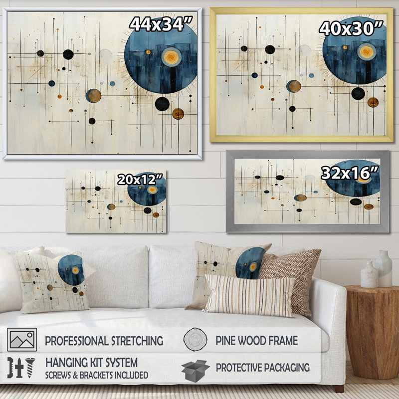 Impression sur toile «Folk Religion Cosmic Ocean II», Cadre simple noir, H 24 po x l 32 po x P 1 po