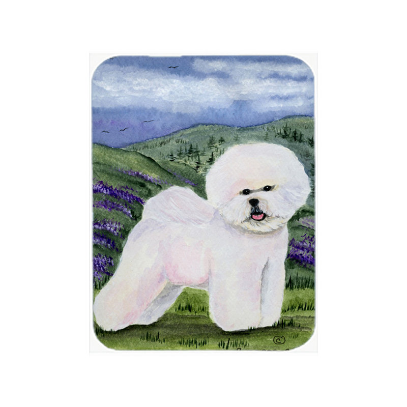 Planche à découper en verre trempé Winston porter Bichon frisé
