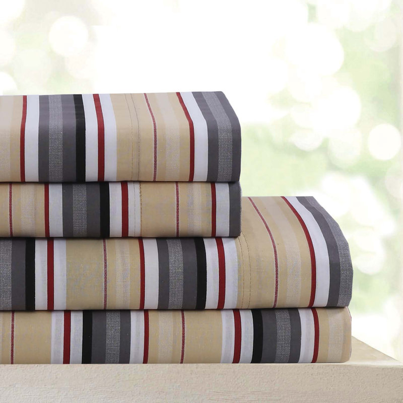 600 Thread Count Egyptian Quality Cotton Printed Sheet Set, Full Sheet Case Pack with 3 Additional Pieces