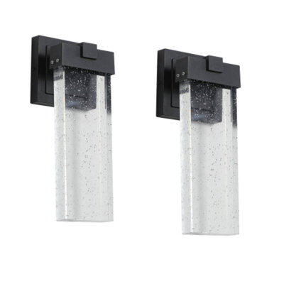2 Pack 12W Waterproof LED Crystal Wall Lamp, Outdoor Fixture For Porch Garden Balcony Lighting Needs