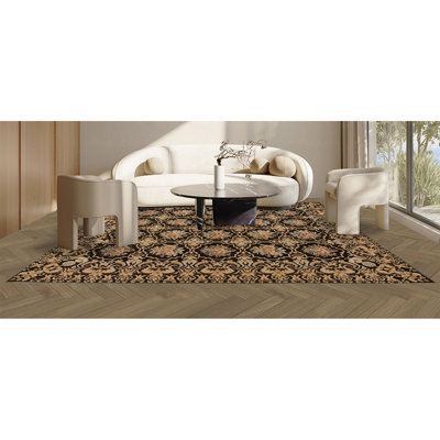 Tapis oriental en laine noué à la main en noir