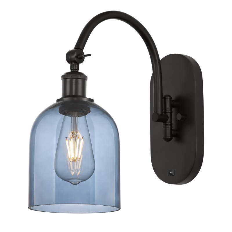 Odaniel Steel Armed Sconce, Princess Blue, Oil Rubbed Bronze