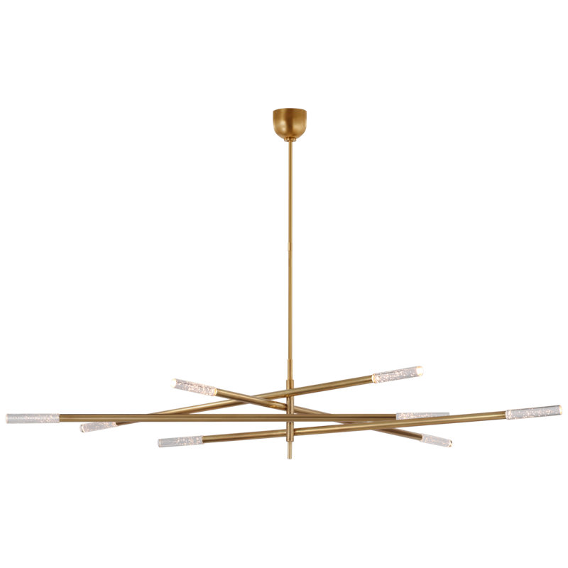 Rousseau 8 - Light LED Chandelier, Antique-Burnished Brass