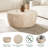 34.6" Round Drum Coffee Table – Modern Wood Grain Finish For Small Living Rooms-274900583