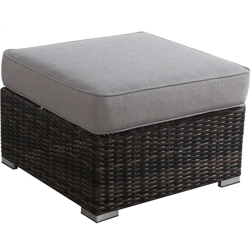 Repose-pieds d'extérieur avec coussin - entièrement assemblé
