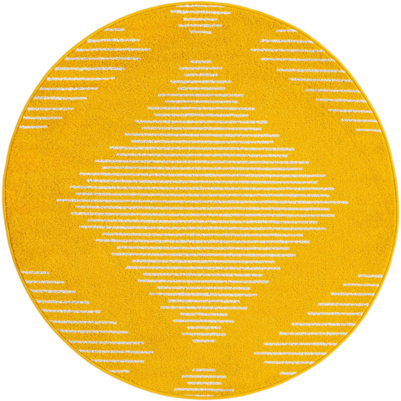 Geometric Indoor Rug, Round 4'