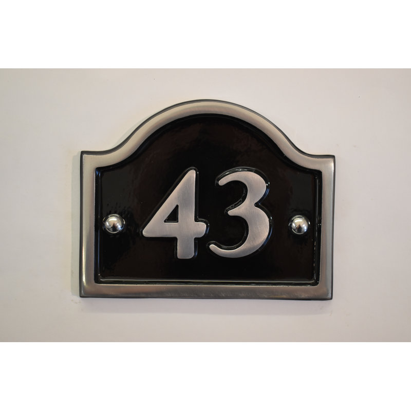 Jaclynn 11.5cm H Reflective Metal House Number, 43