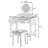 White Makeup Vanity And Stool With Reversible Mirror, Elegant Design For A Sophisticated Appearance, 5 Drawers Of Various Sizes, Look, Storage