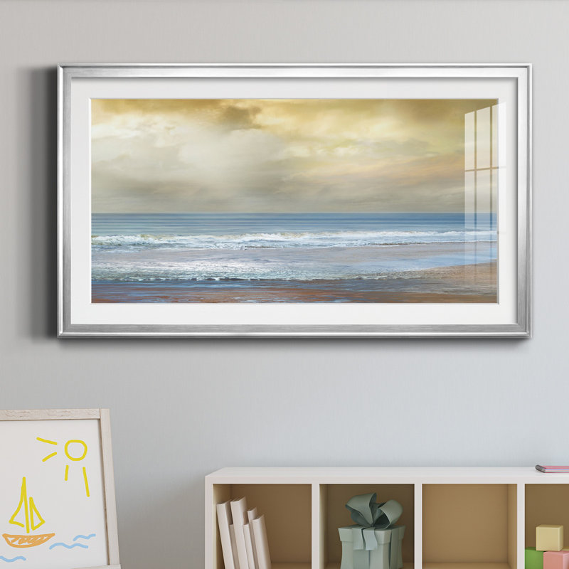 «Beach Dreams» - reproduction d'art encadrée de qualité supérieure - prête à être accrochée, Cadre argenté