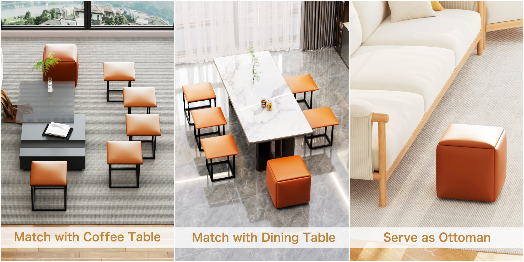 Multifunctional Cube Ottoman / Stools