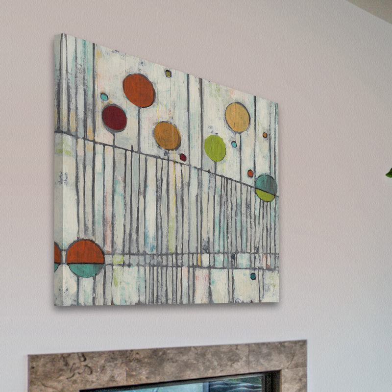 « suspendu arpeggio iii », reproduction d’art sur toile tendue, H 18 po x l 18 po x P 1,5 po