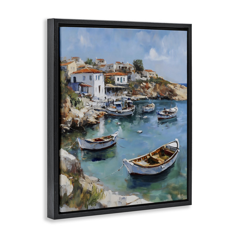 Cadre flottant pour bateaux Italian Village, design par Franklyn Gregory, Cadre flottant noir de jais, H 21 po x l 17 po