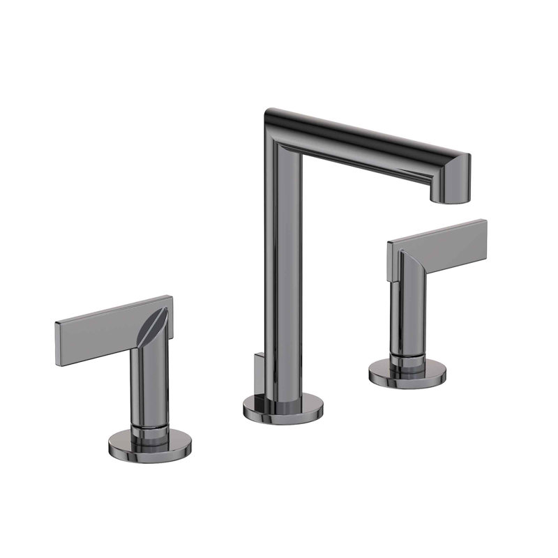 Keaton Widespread Bathroom Faucet with Drain Assembly, Midnight Chrome