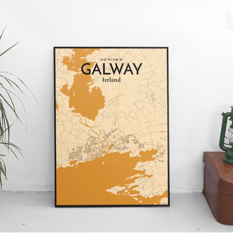 Galway City Map - No Frame Print, 43.2cm H x 27.9cm W x 0.13cm D