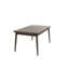Table rectangulaire moderne en bois massif avec finition noyer et pieds de table en noyer