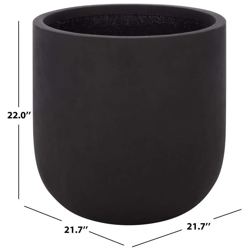 Ethan Low Wide Planter Pot, Black
