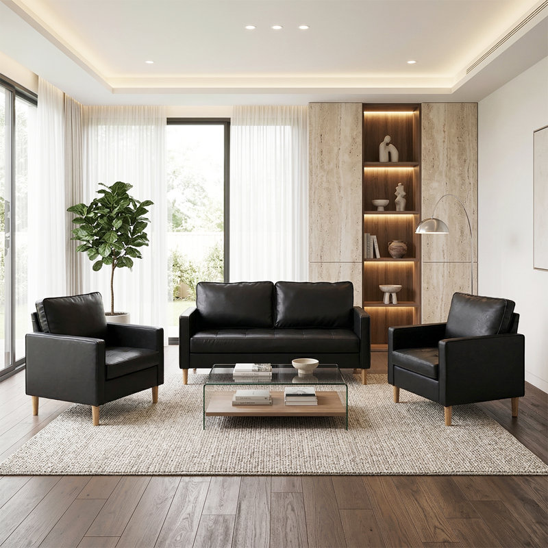 Brylor 3 - Piece Faux Leather Living Room Set