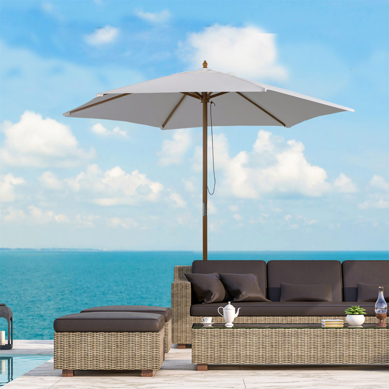 Brenlee 250cm Market Parasol, White